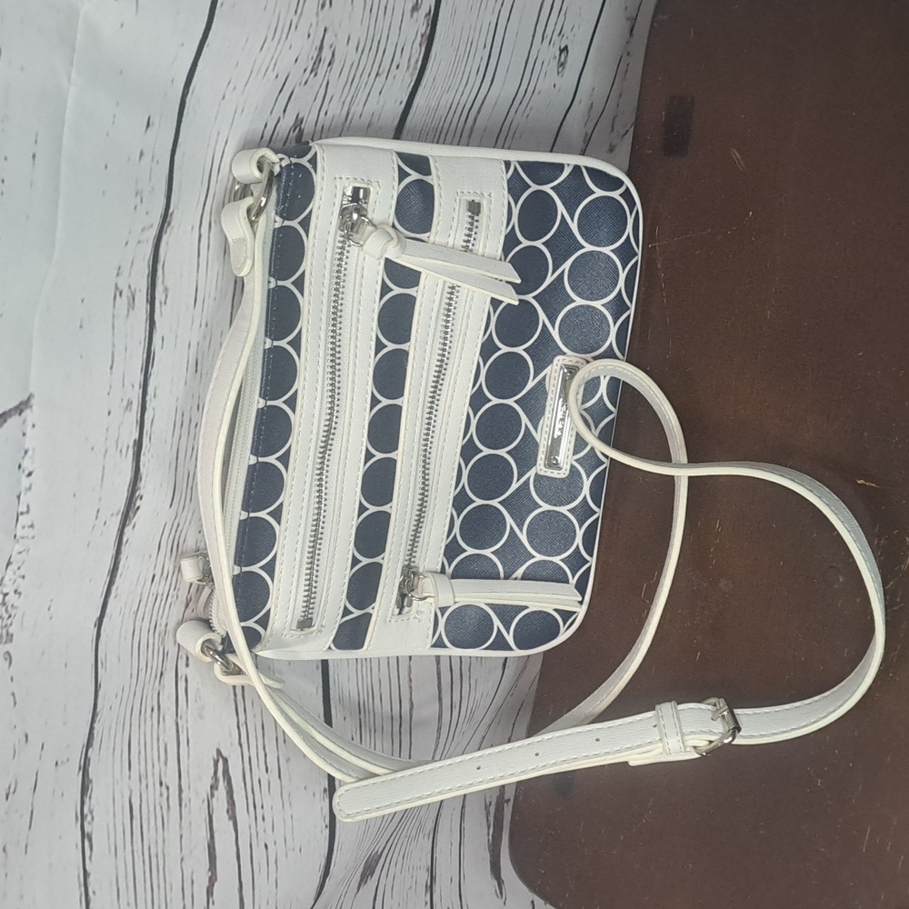 NWOT Nine West Coated Canvas Faux Leather Crossbody Bag